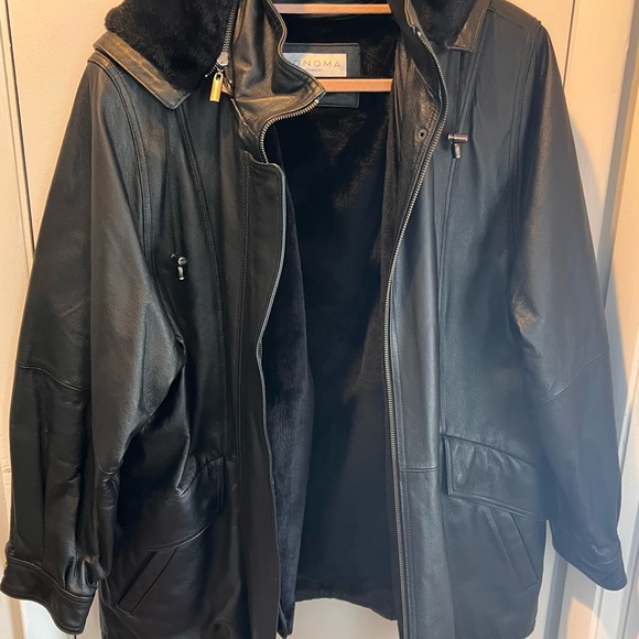 Like New Woman’s Genuine Leather Hooded Winter Jacket - Picture 10 of 11